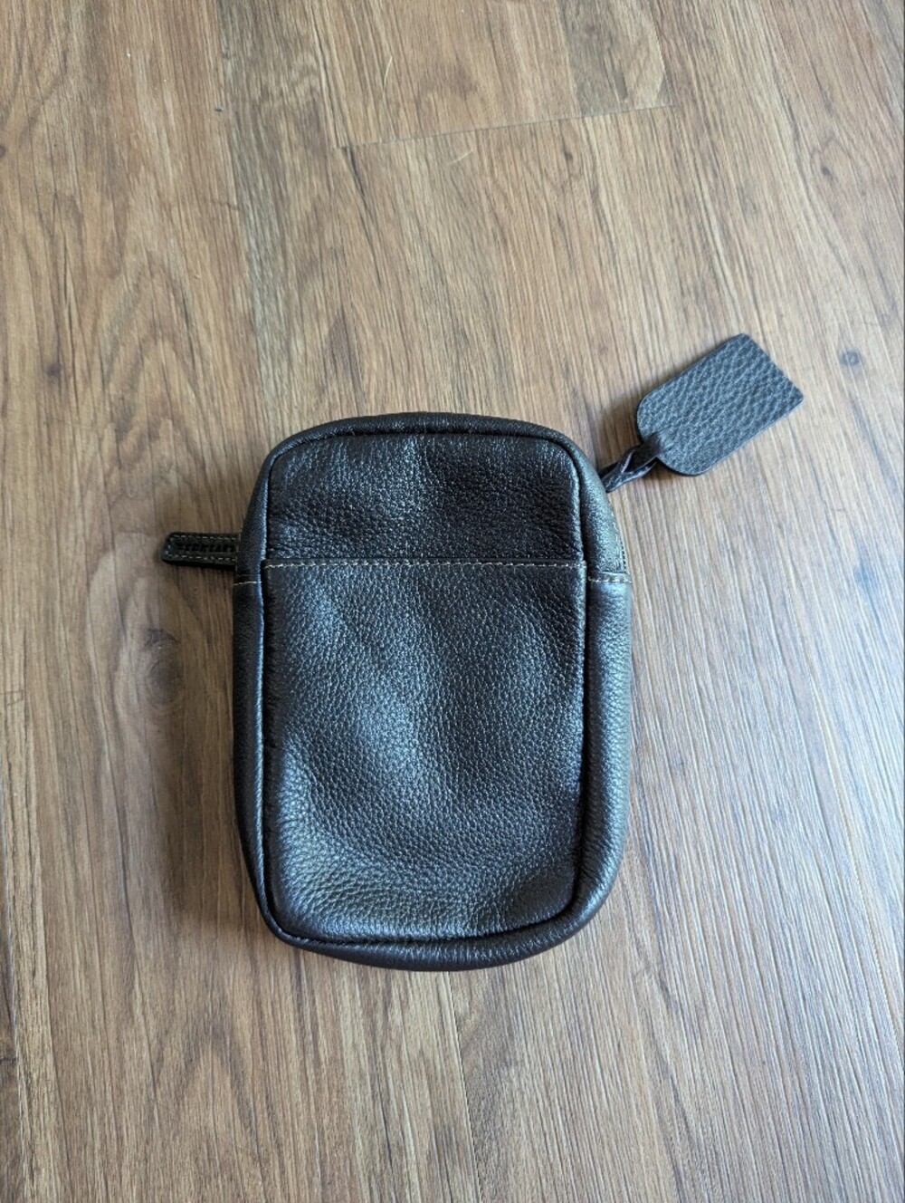 Brown Leather Phone Pouch Bag - No Strap